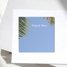Tropics Palm Fronds Sky Blue Personalizável