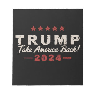 Bloco De Notas Trump 2024 De volta à América Presidente 47 EUA