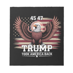 Bloco De Notas Trump 45º 47º Presidente Flag 2025 Eagle America