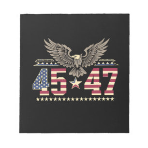 Bloco De Notas Trump 45 47 Antiga Bandeira Águia Americana EUA