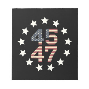 Bloco De Notas Trump 45 47 Estrelas Bandeira Americana Vintage EU