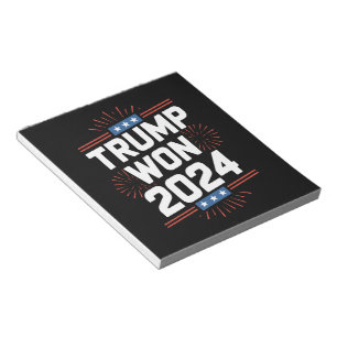 Bloco De Notas Trump Ganhou 2024 Presidente 47º Da Casa Branca