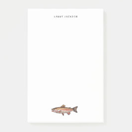 Bloco De Notas Truta Arco-Íris Personalizada em Aquarela