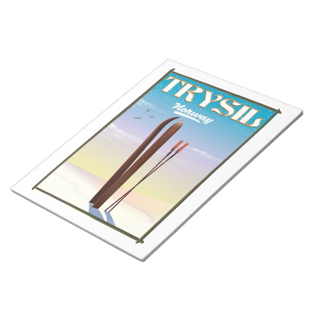 Bloco De Notas Trysil Norway, poster de viagens de esqui da Norue (Inclinado)