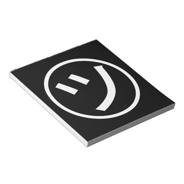 Bloco De Notas ㋡ Tsu Kana Katakana sorrindo Emoji / Emoticon (Inclinado)