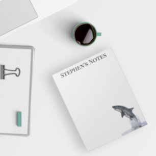 Bloco De Notas Tubarão Branco de Excelente Pulando Personalizado