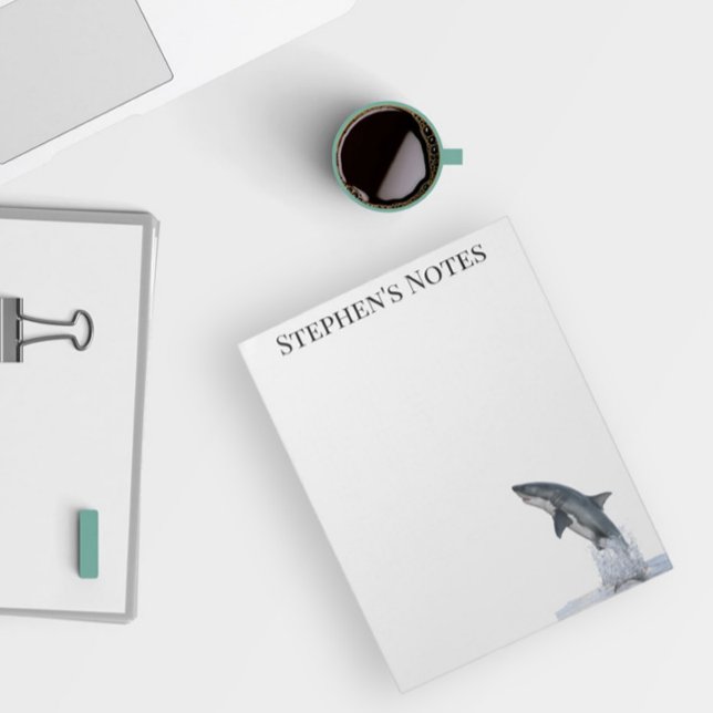 Bloco De Notas Tubarão Branco de Excelente Pulando Personalizado (Criador carregado)