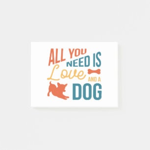 Bloco De Notas Tudo Que Você Precisa É De Amor E Cachorro