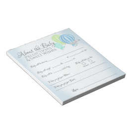 Bloco De Notas Tudo Sobre Bebê Balões de Ar Quente Jogo de Chá