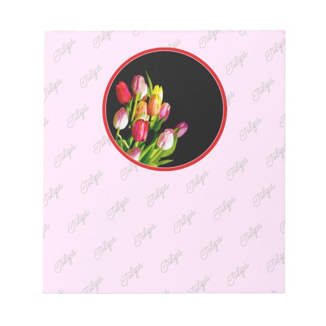 Bloco De Notas Tulip Painting - Arte Flor Original (Frente)