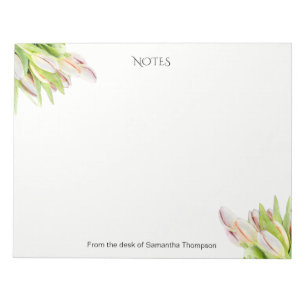 Bloco De Notas Tulip, watercolor, pink and green,