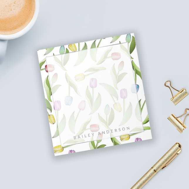 Bloco De Notas Tulipa Colorida Botânica Personalizada Flor (Criador carregado)