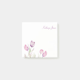 Bloco De Notas Tulipa Floral Púrpura Pálida