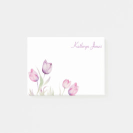 Bloco De Notas Tulipa Floral Púrpura Pálida