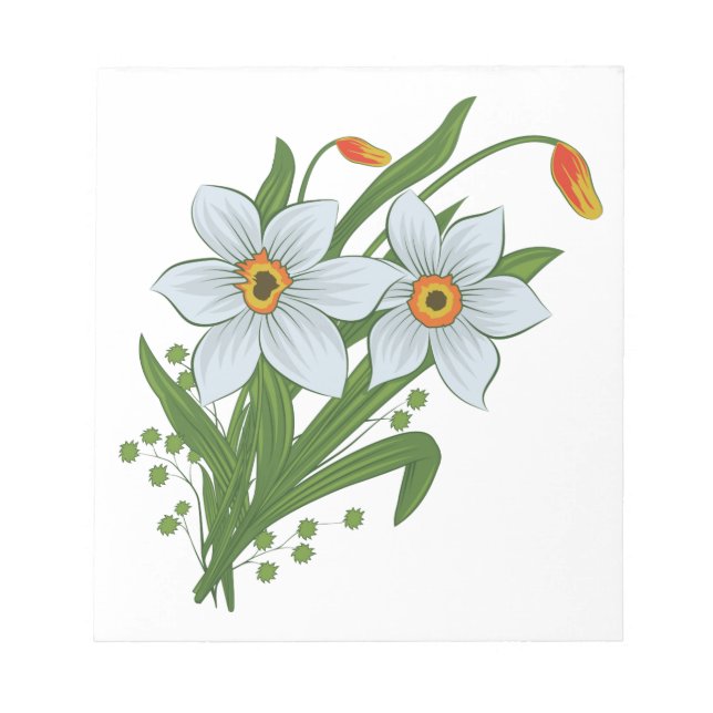 Bloco De Notas Tulipas e Flores de Narcisos (Frente)