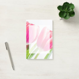 Bloco De Notas Tulipas Rosa com Foto de Folhas Verdes