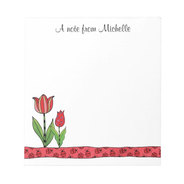 Bloco De Notas Tulipas Vermelhas Personalizadas 5,5 x 6 (Frente)