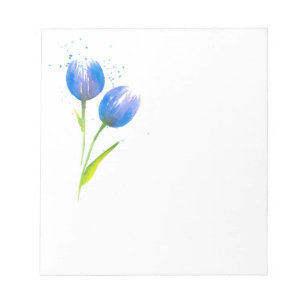 Bloco De Notas Tulipas Violetas Azuis