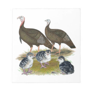 Bloco De Notas Turkeys East Wild Family