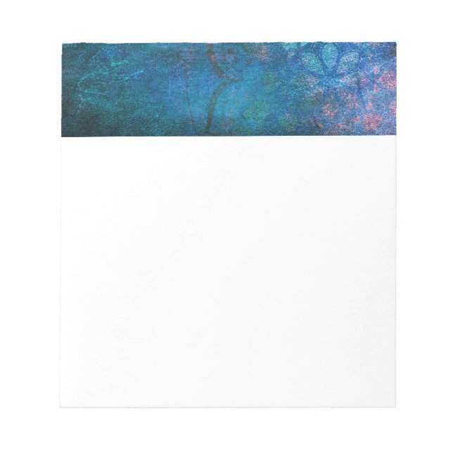 Bloco De Notas Turquesa e Flor de Lotus Elegante Verde (Frente)