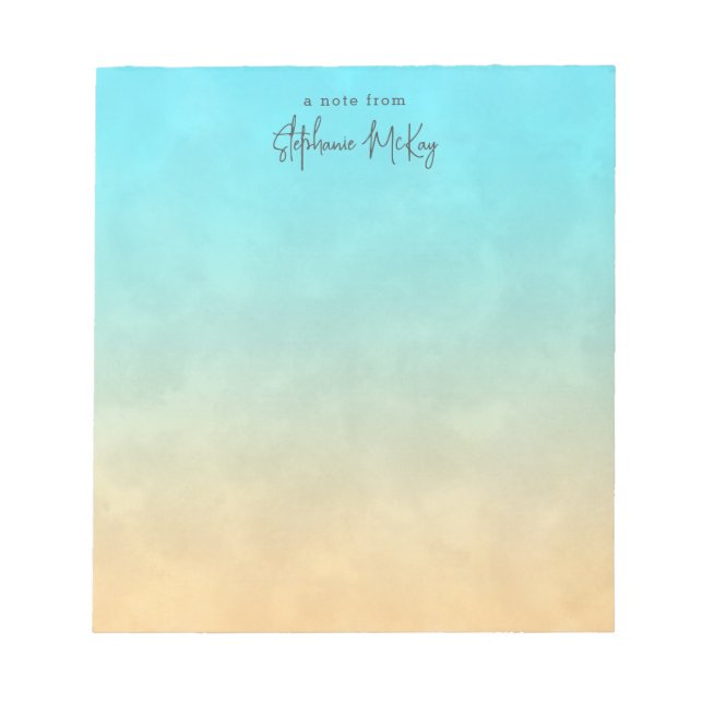 Bloco De Notas Turquesa e gradiente personalizados (Frente)