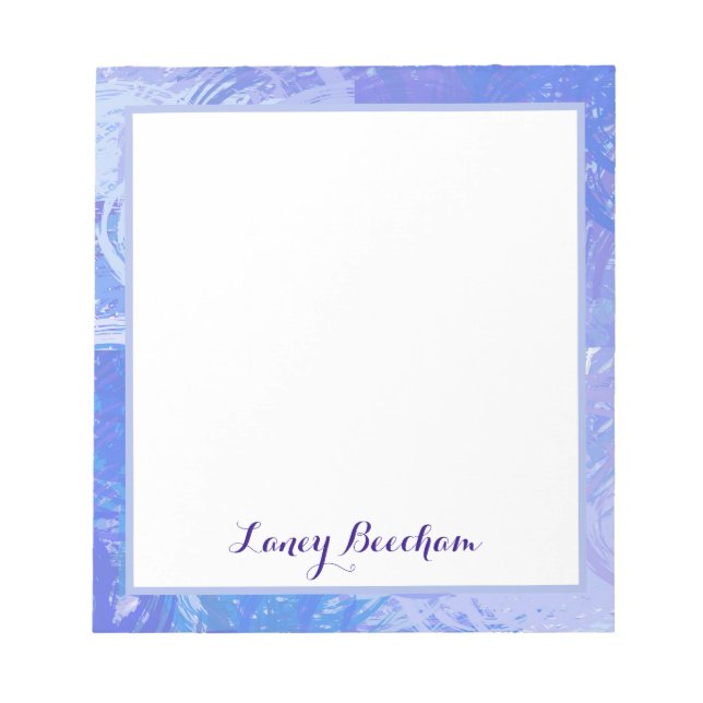 Bloco De Notas Turquesa e roxa com abstrato (Frente)