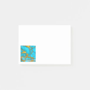 Bloco De Notas Turquesa Marble DOURADO Glitter - Iniciais ADD