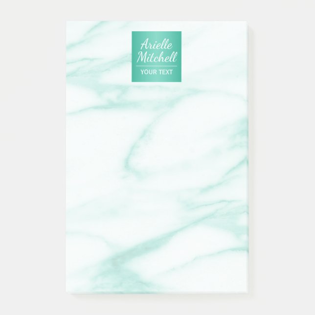 Bloco De Notas Turquoise Elegante Profissional Alabastro Marble (Frente)