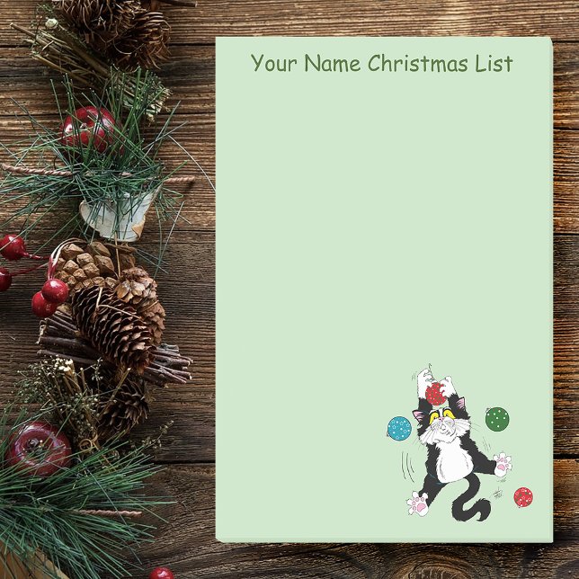 Bloco De Notas Tuxedo Black White Christmas Cat (Criador carregado)