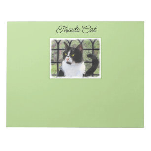 Bloco De Notas Tuxedo Cat em Pintura de Janela Arte Animal Origin