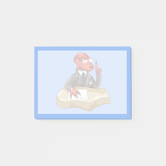 Bloco De Notas Tyrannosaurus Rex Boss Sentado Em Uma Mesa. 2 (Frente)