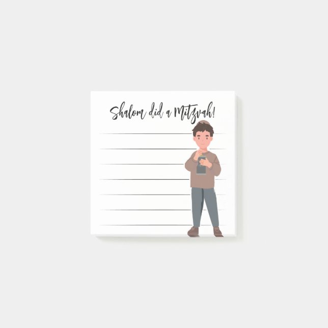 Bloco De Notas Tzedaka Mitzvah Notes - Boy Giving Tzedaka (Frente)