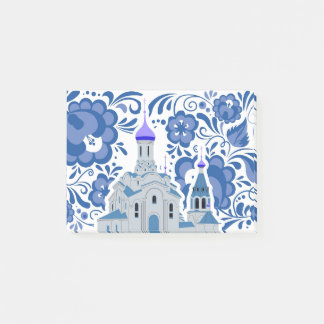 Bloco De Notas Ukrainian Churches of Kiev Blue and White