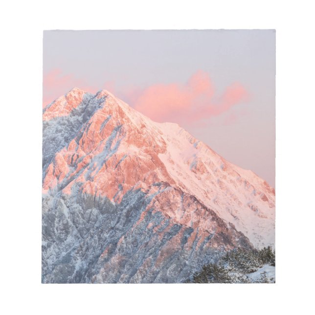 Bloco De Notas Última luz solar na montanha Storžič, Eslovênia (Frente)