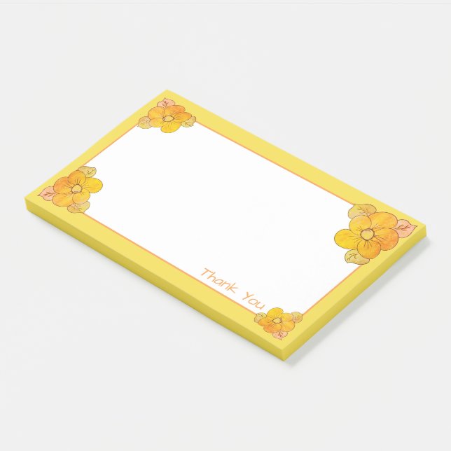 Bloco De Notas Um Amarelo Doce Obrigado Escritório Postar Nota (Inclinado)
