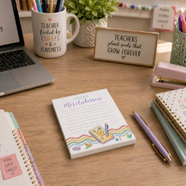 Bloco De Notas Um Caderno Personalizado Uma Nota Da Professora Cu