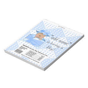 Bloco De Notas Um Chá de fraldas Candy Bar Wrapper Party Favor