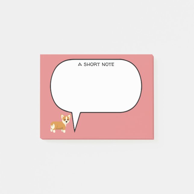 Bloco De Notas Um Corgi de Nota Curta (Frente)