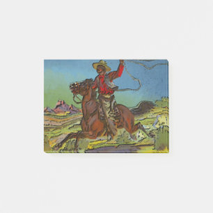 Bloco De Notas Um cowboy balança um lasso de cavalo