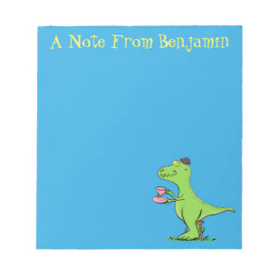 Bloco De Notas Um desenho animado de dinossauros, verde e engraç