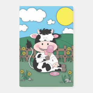 Bloco De Notas Um desenho animado de vaca doce