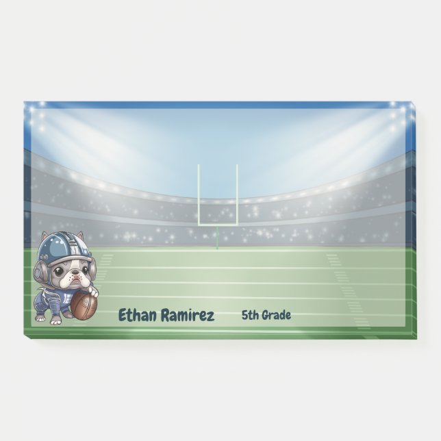 Bloco De Notas Um desenho animado do estádio de quarterback franc (Frente)