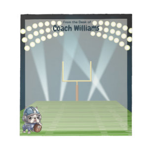 Bloco De Notas Um desenho animado do estádio de quarterback franc