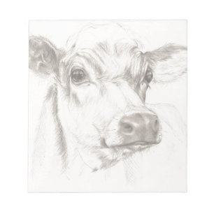 Bloco De Notas Um desenho de uma vaca jovem