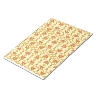 Bloco De Notas um fundo amarelo e branco com um traço