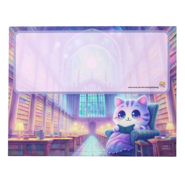Bloco De Notas Um Gato na Biblioteca (Frente)