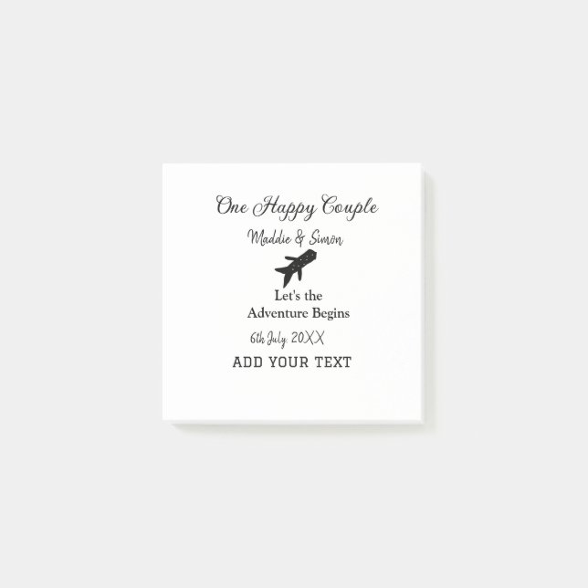 Bloco De Notas Uma aventura de vamos feliz começa a co-casamento (Frente)