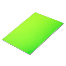 Uma folha retangular verde brilhante é exibida