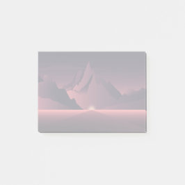 Bloco De Notas Uma ilustração de pôr do sol na montanha