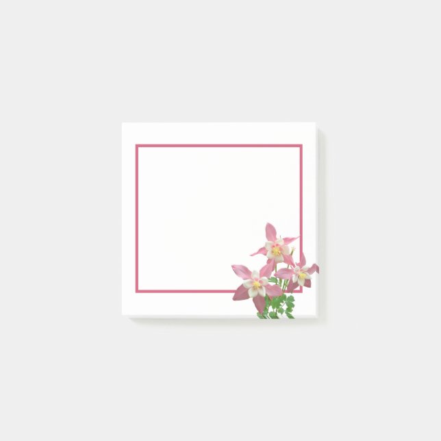 Bloco De Notas Uma Janela Delicada com Flores Rosa - (Frente)